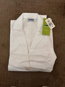 Landau Unisex Mid-Length White Lab Coat- Size 8 - Picture 1 of 1