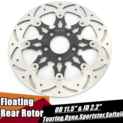PARA HARLEY 11.5" ROTOR FRENO TRASERO FLOTANTE TOURING SOFTAIL DYNA SPORTSTER MODELOS Foto 1 de 4