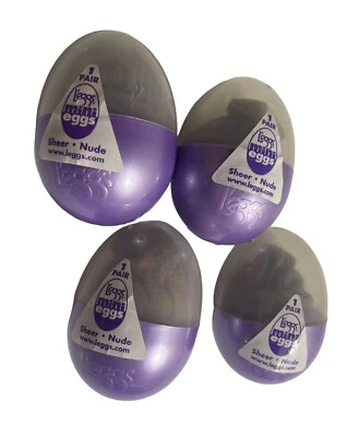 Vintage Leggs Mini Egg Knee Hi Sheer Nude Nylon New Plastic Capsules Lot Of 4 - Image 1 of 3