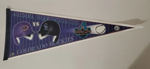 Vintage Arizona Diamondbacks 1998 Opening Day Baseball Pennant Banner Flag Cover