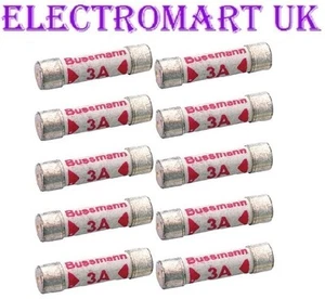 BUSSMAN 10 X 3A 3 AMP MAINS FUSE PLUG TOP FUSES - Picture 1 of 1