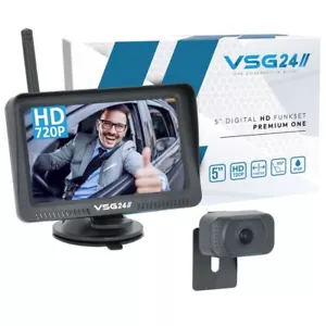 VSG24 5“ HD Funk Rückfahrkamera PKW KFZ kabellos Nummernschild Einparkhilfe - Bild 1 von 8