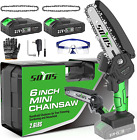Mini Chainsaw 6-Inch Cordless,  Electric Chainsaw Mini Battery Chainsaw with 2Pc