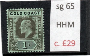 Gold Coast EV11. 1907-13 1s. negro/verde sg 65 HH. como nuevo - Imagen 1 de 2