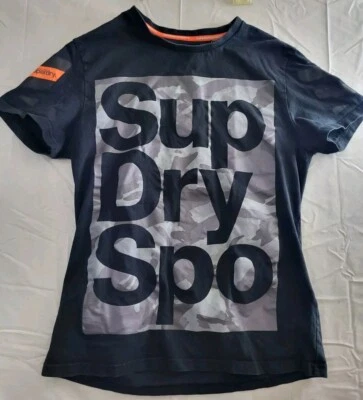 Superdry Sport T-Shirt Mens Size Large L Black Camo Short Sleeve Atheltic - Image 1 of 4