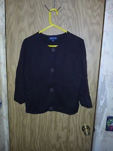 Jones New York Signature Cardigan Sweater Womens XL Brown Beaded Accent Buttons - Picture 1 of 15