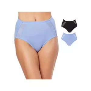 Rhonda Shear 2er Pack Mesh Detail Slip, Sky Blue/Black, XL - Bild 1 von 2