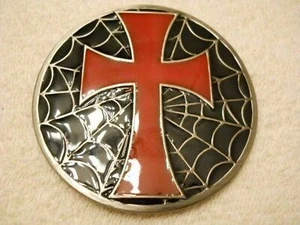 Cross Belt Buckles with Spider Web Biker dress clothing Buckles BB102 - Picture 1 of 3