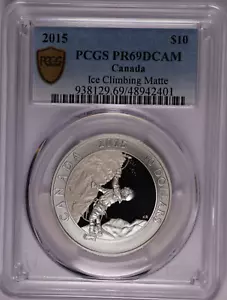 2015 Canada Silver 10 Dollars Ice Climbing Matte - PCGS PR 69 DCAM - Picture 1 of 6