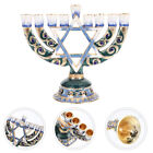  Decorative Candle Holder for Table Hanukkah Stand Decoration Metal