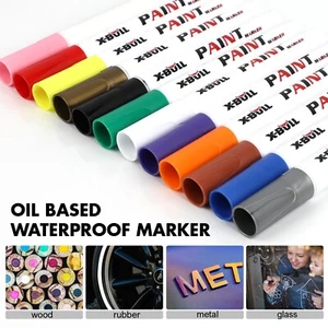 12Pcs Waterproof Permanent Paint Marker Pen For Car Tyre Tire Tread Rubber Metal - Picture 1 of 13