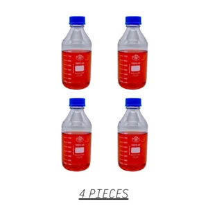 Simax Laboratory Reagent Media Bottle 1000ml Borosilicate Clear Glass 4 pieces - Picture 1 of 1