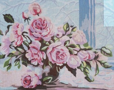 Needlepoint Painted Canvas Gobelin 11880W - Flowers 20"x24" Collection D'Art - Image 1 of 3
