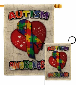 Autism Awareness Garden Flag Support Decorative Small Gift Yard House Banner - Picture 1 of 19