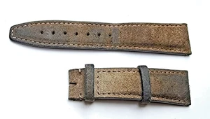 Authentic IWC Beige Suede & Leather Watch Strap LZBJ 22/17mm, 77+113mm OEM - Picture 1 of 2