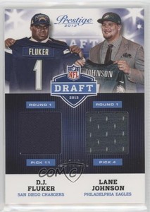 2013 Prestige NFL Draft Materials Combo /299 DJ Fluker Lane Johnson Rookie RC