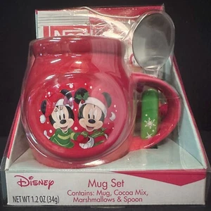 Nuevo en caja Juego de tazas y cucharas de cacao caliente Nestlé de Mickey Mouse y Minnie Mouse de Disney - Imagen 1 de 3