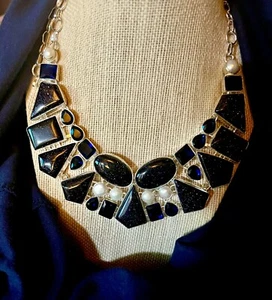 Blue Sparkling Sunstone Tanzanite Handmade Big Beautiful Necklace Jewelry 98 Gms - Picture 1 of 6