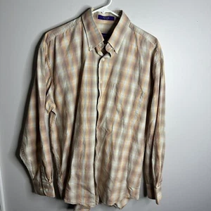 Men’s Alan Flusser Size Large Plaid Multicolor Long Sleeve Button Down Shirt - Picture 1 of 5