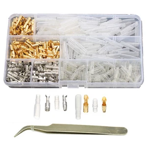 400pc 3.9mm Male Female Bullet Butt Connector Crimp Terminals Assortment Set Kit - Picture 1 of 8