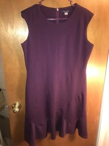NWT Tommy Hilfiger Knit Wear-to-Work Dress Aubergine Purple Sz 12 Lrg - Picture 1 of 3