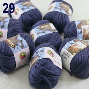 Sale New 8Skeinsx50gr Soft 100% Cotton Chunky Super Bulky Hand Knitting Yarn 29