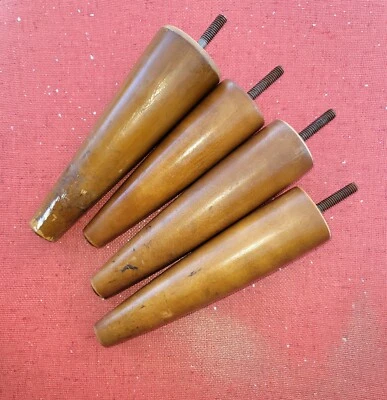 Lote de 4 patas de muebles de madera vintage de 7" y 6" ENVÍO GRATUITO  Foto 1 de 4