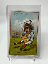 1887 Tobin Lithograph "A Wild Throw" Promo Card Kingston, N.Y. BUF