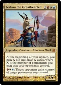 ZEDRUU THE GREATHEARTED MTG Commander 2011 Gold Creature Minotaur Monk MYTHIC - Foto 1 di 1