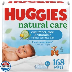 Huggies Natural Care Gurke, Aloe und Vitamin E Babytücher, hypoallergen, - Bild 1 von 5