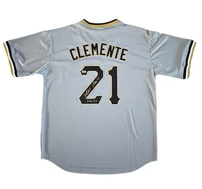 Roberto Clemente Jr. Signed Roberto Clemente Pirates Throwback Jersey PSA/DNA - Image 1 of 4