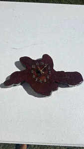 Orologio da parete in legno bordo vivo rustico forma naturale fatto a mano quarzo a batteria - Foto 1 di 9