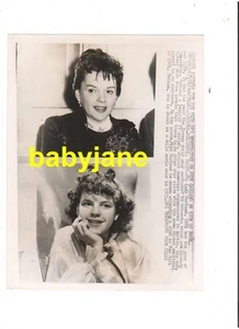 JUDY GARLAND ORIGINAL 7X9 PHOTO 1962 NEWSWIRE W/ 1961 AND 1935 IMAGES - Picture 1 of 3
