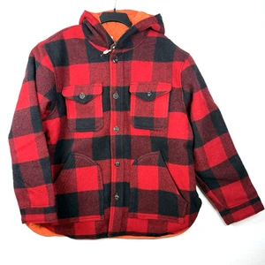 Filson Men's Snohomish Reversible Virgin Wool Jacket Coat Hooded Buffalo Plaid - Picture 1 of 18