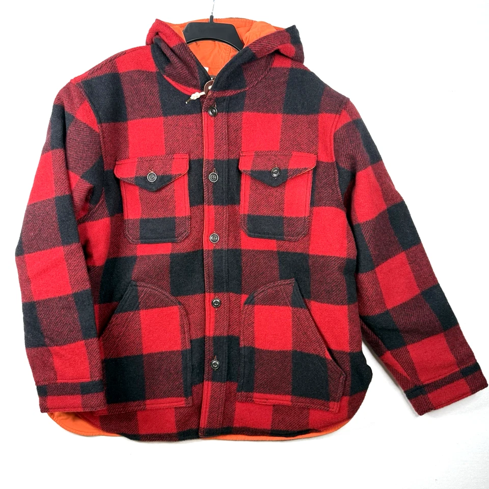 Filson Men's Snohomish Reversible Virgin Wool Jacket Coat Hooded Buffalo Plaid - Image 1 of 4