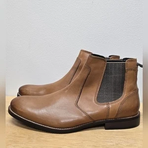 STAFFORD Men's Chelsea Boots Sz 11 Leather Brown Business Casual Office Church - Picture 1 of 11