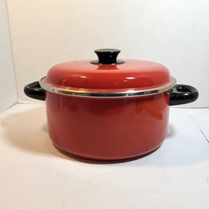 Olla de horno holandesa San Ignacio roja retro blanca esmaltada con tapa 10” 5qt - Imagen 1 de 9