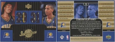 Camiseta doble Reggie Miller & Fred Jones RC 2002-03 Inspirations #112 #d 917/1500 Foto 1 de 3