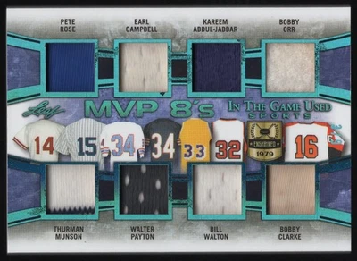 Rose/Payton/Munson/Orr/Clarke+More MVP 8's 2019 Leaf in the Game Used Sports /9 - Image 1 of 2