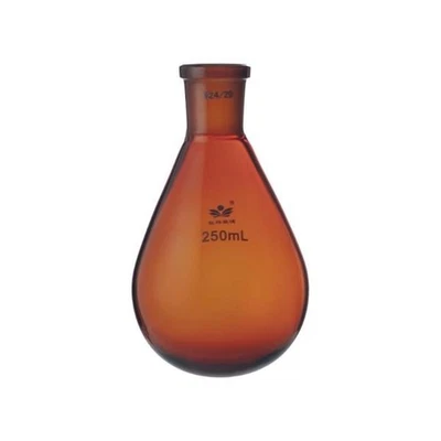 Eggplant Shaped Flask 5ml-2000ml Lab Glassware Amber Borosilicate Chemistry CA - Image 1 of 4