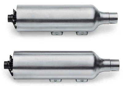 Harley 2018up Fat Bob Screamin Eagle Street Cannon Muffler 缎面镀铬 64900640 — 第 1/4 张图片