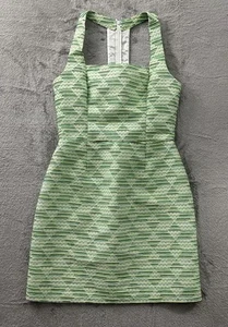Anthropologie Hutch Textured Dress Size 6 Geometric Green Yellow Blue White - Picture 1 of 14