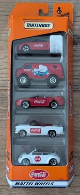 1999 Matchbox Coca-Cola 5 Pack Gift Set Mattel Wheels 1:64 Die-Cast - Image 1 of 3