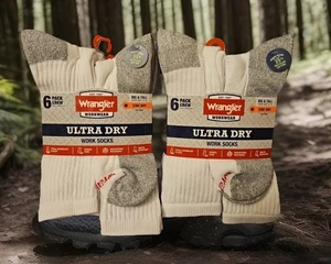 Wrangler Mens Cushion Crew Big Tall Size 12-15 White Work Sock 12 Pair Steel Toe - Picture 1 of 1