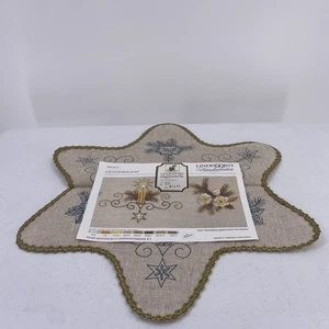 Vintage Lindhorst Handarbeit Candlelight Wandteppich gestempelt Stickerei Deckchen Mitte - Bild 1 von 13