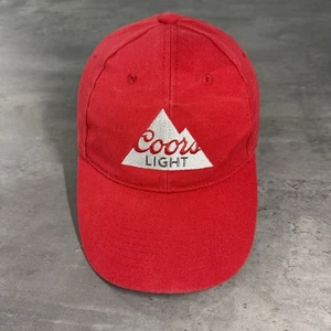 Vintage Coors leichte Mütze rot bestickt flaches Profil Trucker Kappe hergestellt in den USA Acme - Bild 1 von 8