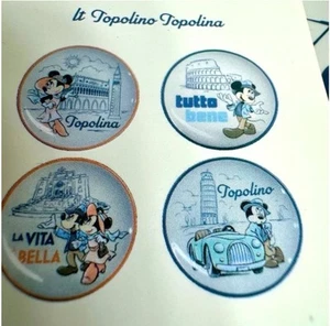 Juego de 4 platos de aperitivo Topolino de los parques Disney Epcot World Showcase Italia nuevos con etiquetas - Imagen 1 de 4