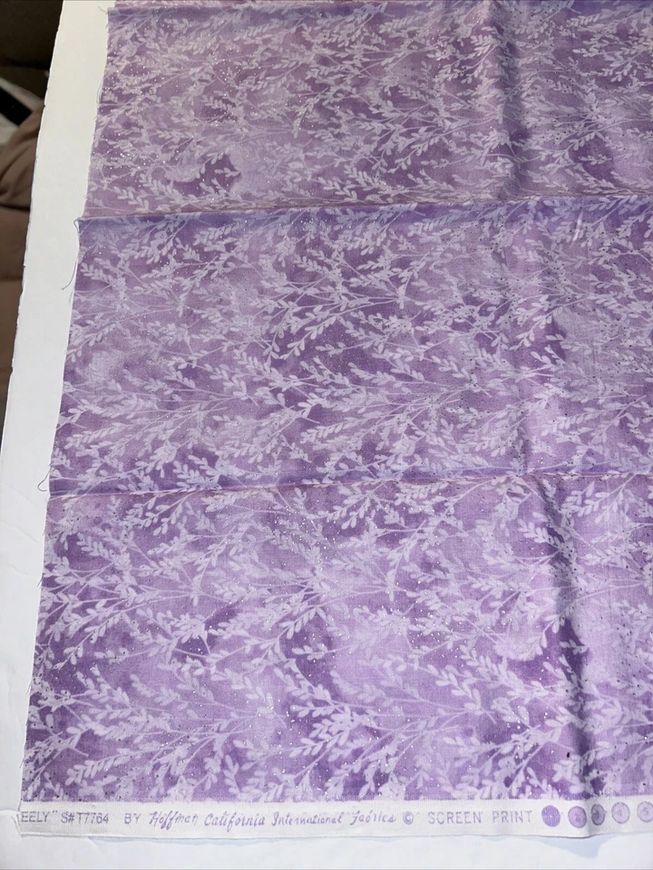 cotton quilt craft fabric Purple Silver Hoffman California Inter. 1/2 Yard X 42” - Image 1 of 3