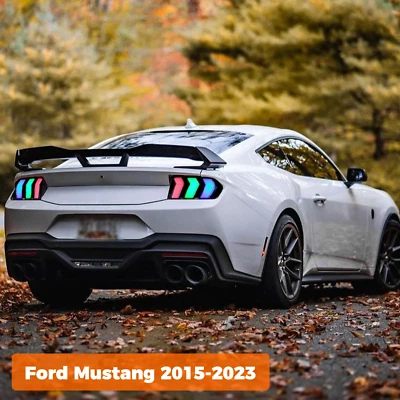 RGB Animated Sequential LED Tail Lights for Ford Mustang GT 2015-2023 Foto 1 de 4