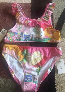 Traje de baño Polo Ralph Lauren 2 piezas forrado para niña talla 14. Nuevo con etiquetas - Imagen 1 de 7